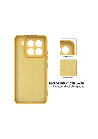 Xiaomi 15 İçin Düz Renk Sıvı Silikon Düşmeye Dayanıklı Tam Kapsama Telefon Kılıfı Sarı