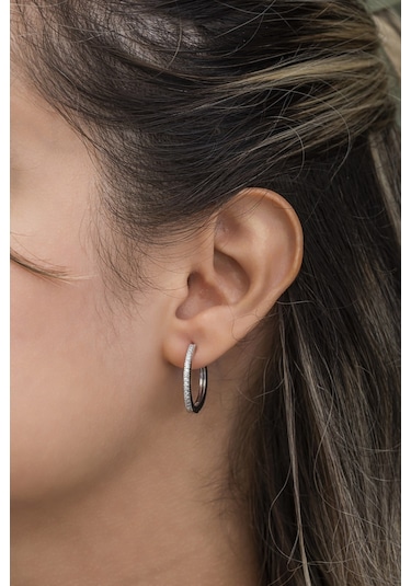 Nereze 925 Ayar Gümüş Rodyumlu 20 MM Tamtur Halka Küpe