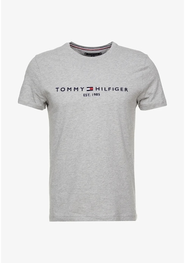 Tommy Hilfiger Sıfır Yaka Erkek T-shirt Gri