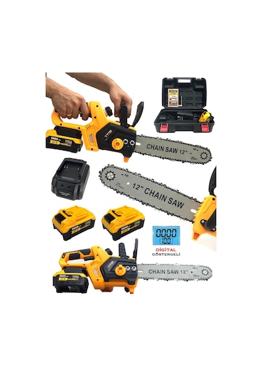 Germany Style 8007VFX Çift Akülü Otomatik Yağlamalı Dal Budama Makinesi Odun Ağaç Kesme Testeresi