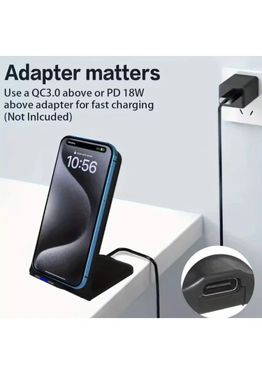 Elmpaly Beyaz Kablosuz Şarj İstasyonu Katlanır Telefon Standı İphone Samsung