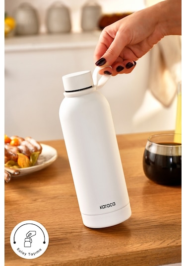 Karaca Aly Soft Touch Çelik Sızdırmaz Termos 500 Ml Beyaz Beyaz