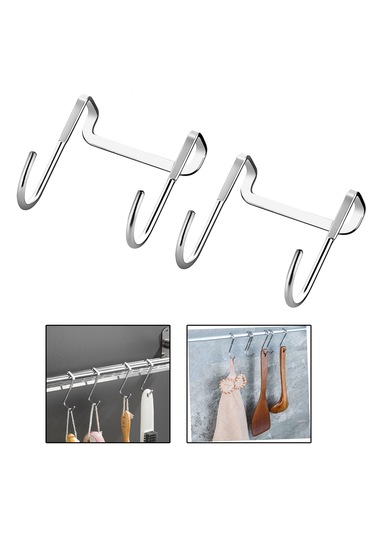 Paslanmaz Çelik Banyo İçin Askılık S Model -al4837 2 Adet Gümüş