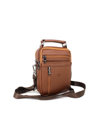 Erkek Taba Omuz Askılı Çok Bölmeli El Ve Omuz Çantası Taba