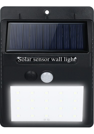 Ranyeek Solar Güneş Panelli Pır Hareket Sensörlü Led Duvar Lambası - 20 Led 6000k Beyaz Işık, Ip65 Su Geçirmez, Bahçe/ev Cephesi Aydınlatması 2 Farklı Tasarımdan Rastgele Gönderilir Siyah