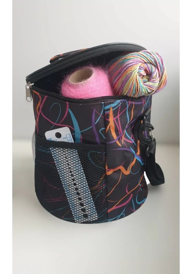 Scandi Dom Projeden Yapılan Çorba Topu Şeklindeki Örgü Ve El İşleri Çantası 219300569