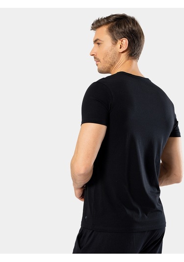 Cacharel Erkek Bisiklet Yaka Likralı T-shirt 1331/siyah 001