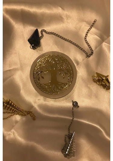 Pandül Sarkaç Doğal Taş Pandül Ve Arındırma Temizleme Doğal Selenit Taşı Pirinç Pandül Melek Taşı Ki