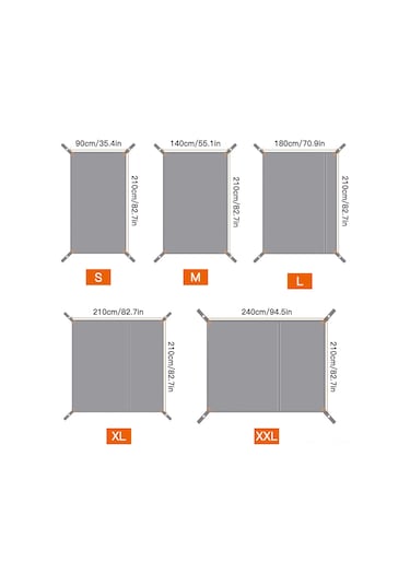 Geeksen Beş Kişilik Çadır Altı Battaniye - 240x210 Cm - Oxford Kumaş - Pu2000mm Su Geçirmez - Güneşlik/faşyon Kullanıma Uygun - Outdoor Aktivite Gereci Çok Renkli