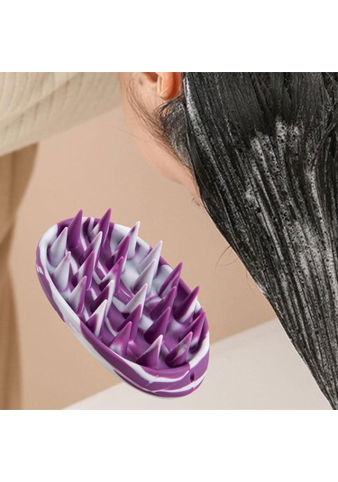 Suntek Saç Derisi Masaj Aleti Yıkama Bakım Fırçası Ev Banyo Menekşe