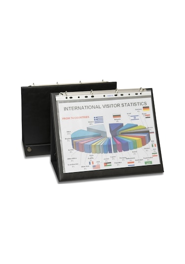 2K Prezantasyon Siyah Evrak Sunum Klasörü Masa Üstü 4 Halkalı 530-1