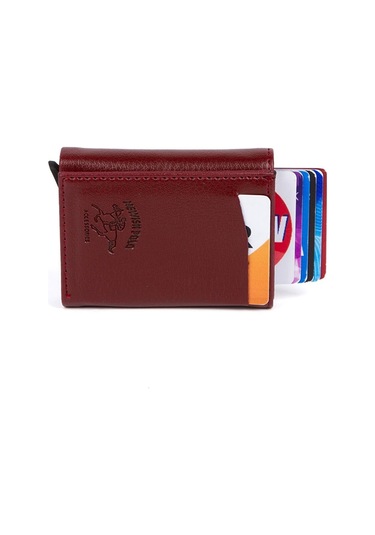 Tuldar Erkek Rfıd Otomatik Çekim Koruyucu Mekanizmalı Kağıt Para Bölmeli Hediyelik Kartlık Cüzdan Tul605 - Bordo