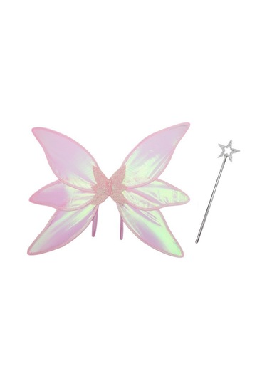 Tatil Partisi Cosplay Giydirme 6 Parça Renkli Kanatlar 2 Parça Set-pembe