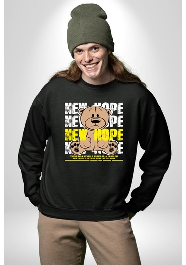 Yeni Umut Unisex Siyah Sweatshirt Siyah