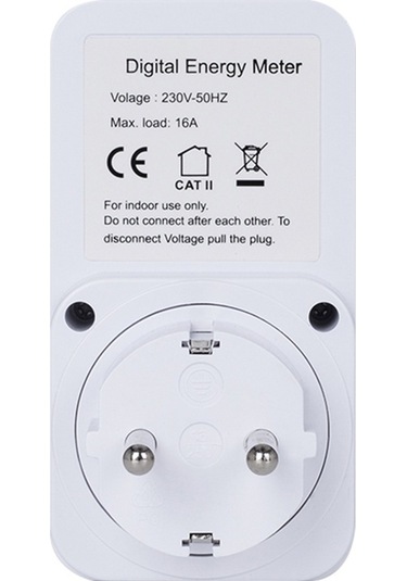 Ulzyvf Lcd Ekranlı Elektrik Kullanım Ölçer, Watt Kwh Maliyet Analizörü, 230v Eu Fişli