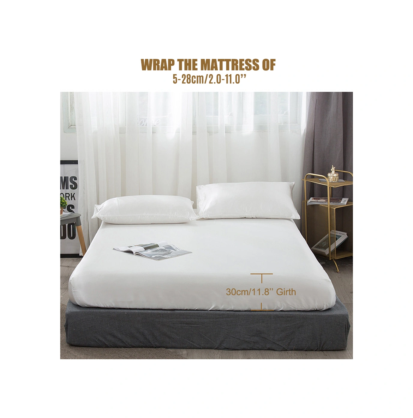 Youmex Siyah Simüle İpek Kumaş Matratöz Koruması - 153x203+30 Cm - Su Geçirmez - Esnek Kenar - Yumuşak Dokunuş - Bebek, Çocuk, Evcil Hayvan Sahibi İçin Diğer