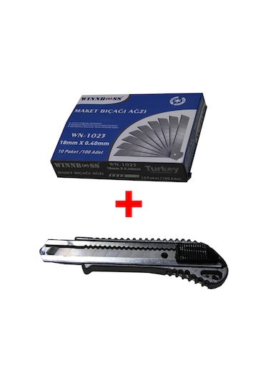 Maket Bıçağı Yedek Uç 100 Adet + Maket Bıçağı