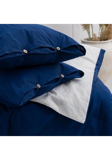 Tek Kişilik %100 Pamuk Ranforce Nevresim Takımı 160x220 Cm Lacivert Lastiksiz Çarşaflı Lacivert