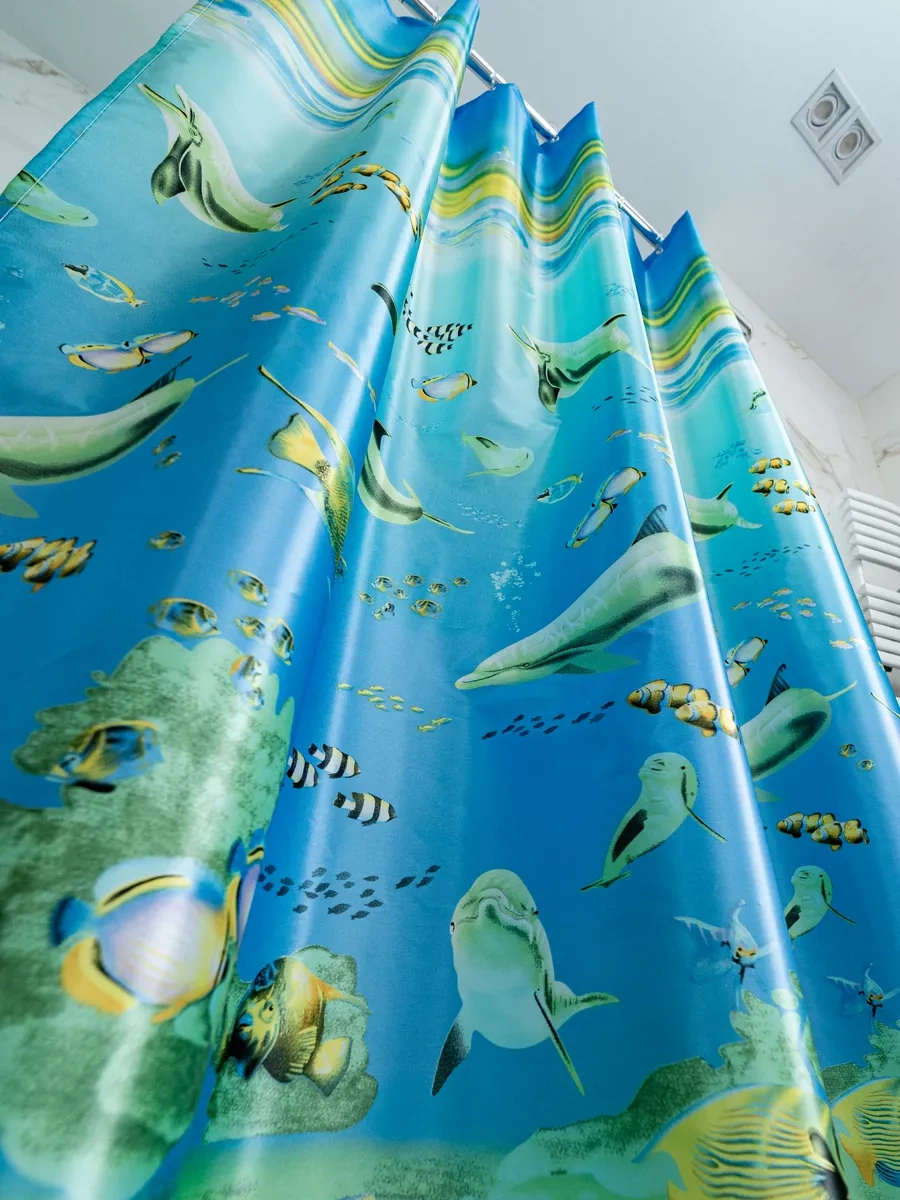 Bauheım Banyo İçin Kumaş Perde 180 180 Cm 182611922 Açık Mavi