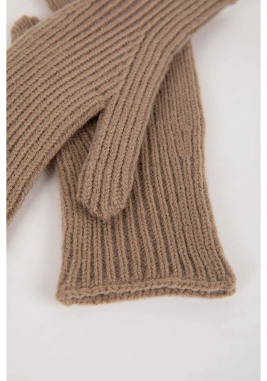 DeFacto 	Kadın Fonksiyonel Triko Eldiven C6839AX24WNBN62 Kahve