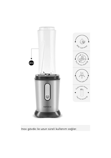 Karaca Smooth And Crush 500 W Personal Kişisel Smoothie Blender