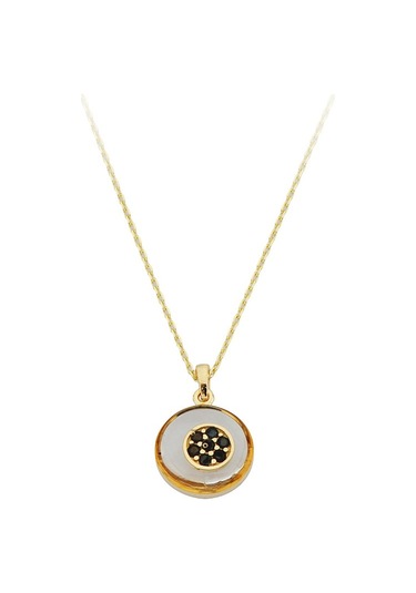Altın Siyah Taşlı Kolye G10925