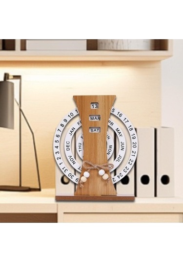 Lijinxu Ahşap Sürekli Takvim El Sanatları Masa Dönme - Dolap