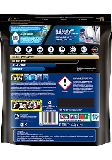Finish Ultimate Plus Bulaşık Makinesi Deterjanı Kapsül Tablet 40 Adet