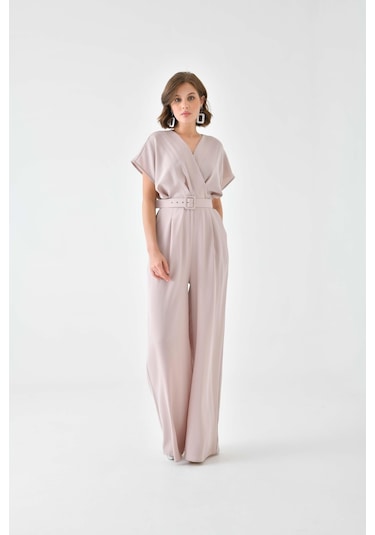Ftz Women Kadın Kemerli Tulum Beige 30724-beige Bej