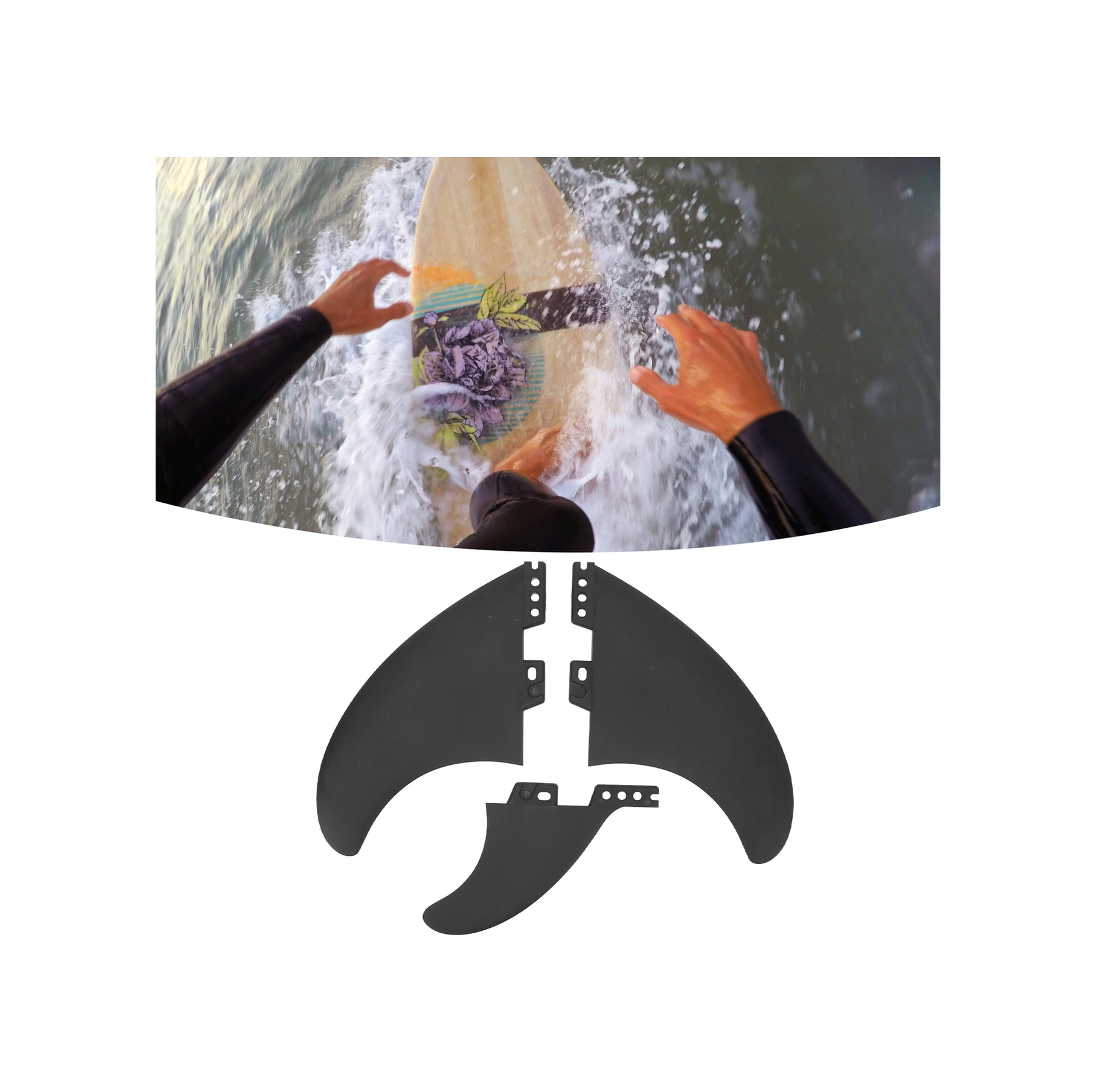 Vkemall 3'lü Pvc Sörf Tahtası Kanatları - Dayanıklı, Stabilite Artırıcı, Kolay Kurulum - Sup Ve Sörf Tahtaları İçin Uygun