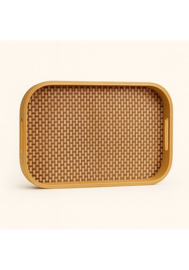 Dekorasyaa Bambu Dikdörtgen Tepsi 40cm X 28cm X 5cm Bambu