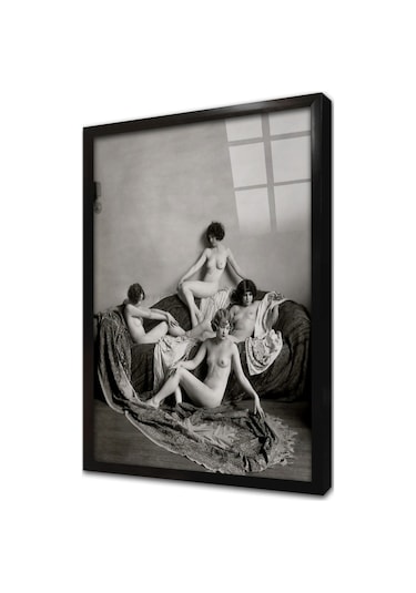 Alfred Cheney Johnston Nü Kadınlar Çerçeveli Cam Tablo