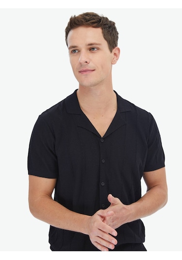 Siyah Regular Fit Casual Gömlek Siyah