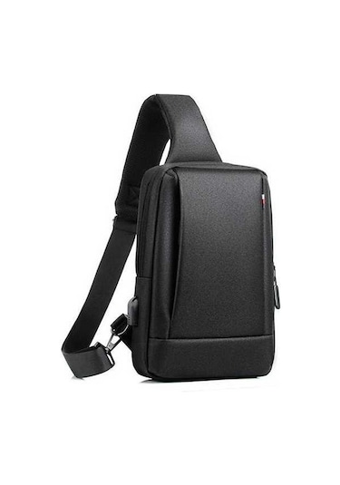 Prestigegoods Yurt Dışından Gelen Vshop Oumantu 903 Oxford Bez Göğüs Çantası Siyah - Su Geçirmez, Usb Şarj Gri