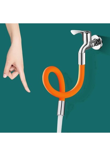 Suntek Balkon, Banyo, Mutfak Için Esnek Su Musluğu Borusu Uzatma Siyah