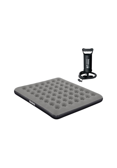 Bestway Ultra King 3 Kişilik Şişme Yatak Ve Manuel El Pompalı 203x183x22cm 671hc Bw148 Gri