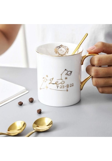 Kosona 8 Adet Gümüş Kaplama Paslanmaz Çelik İtalyan Stil Kahve Kaşığı, 13.5 Cm Mini Çay Kaşığı, Kahve, Tatlı, Dondurma İçin Uygun Altın