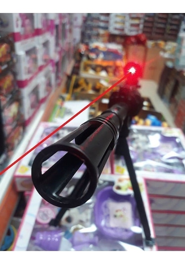 Lazerli Mermi Atan Tüfek 82cm Dipçikli Silah  Şarjörlü