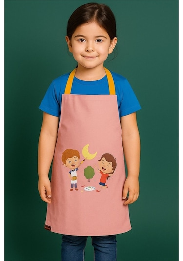 Çocuk Mutfak Önlüğü Etkinlik Önlüğü 4-12 Yaş Aktivite Önlüğü Pembe 3