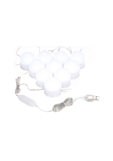 Singree 10'lu Dimmable Led Aydınlatma Seti - Makyaj Aynası Işıklı Zincir, 3 Renk Seçeneği, Kolay Kurulum, Göz Koruyucu Pc Kapak