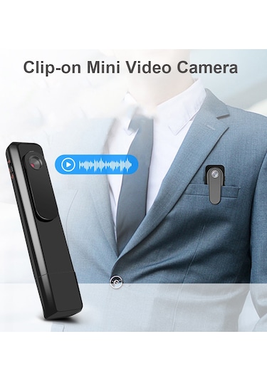 1080p Video Kamera Klipsli Mini Kamera Video Ses Kaydedici Usb Cep Kamerası Dahili Lityum Pil Tek Tuşla Hızlı Kayıt Ev Ofisi İçin