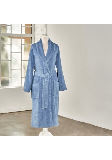 Linens Soft Pamuk Bornoz Mavi M Koyu Mavi