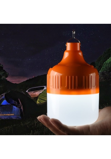 Sones Ab26 Usb Şarjlı Led Ampul Gece Pazarı Tezgah Işıkları Açık Hava Kamp Asılı Lamba, Güç: 300w Turuncu Çok Renkli