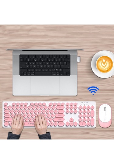 T-wolf Tf770 Mekanik Hissediyorum Kablosuz Oyun Klavyesi Ve Fare Seti Mavi Optik