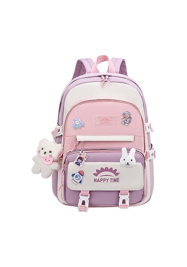 Happy Tımekarikatür Lise Öğrencileri, Ortaokul Öğrencileri, Ilkokul Öğrencileri, Sırt Çantaları Bkg3kq Pembe