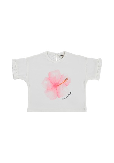 Civil Baby Summer Vibes Çiçek Baskılı 6-18 Ay Tişört - Ekru