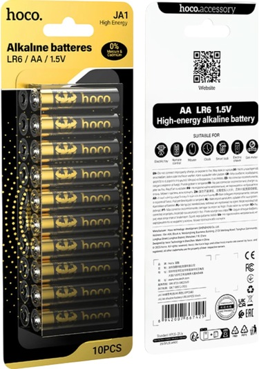 Hoco. Ja1 Aa Alkalin Pil Lr6 10 Lu Paket - Siyah