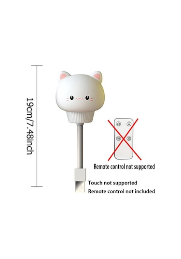 Led Usb Gece Lambası Sevimli Karikatür Gece Lambası Ayı Bebek Çocuk İçin Uzaktan Kumanda Yatak Odası Dekoru Başucu Lambası Noel Hediyesi Cat Diğer