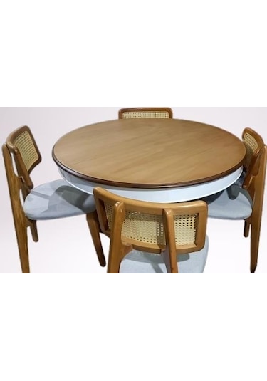 Masa Sandalye St Takım Ihlamur Baba Ayak Model Mdf Tabla 100cm Beyaz Ceviz Elyapı