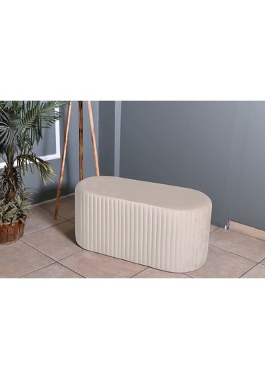 Velluto Lungo Puf-krem 90 Cm Kapitoneli Uzun&oval Puf&bench&koltuk&pofuduk Makyaj Puff